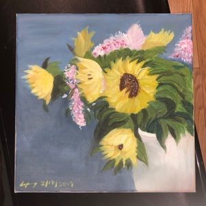 $10 / 2/$15 - Hand-painted Sunflower Painting